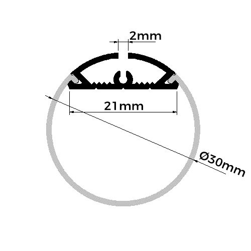 Apr3030 Diameter 30mm Round Aluminum LED Strip Suspended Light Profile