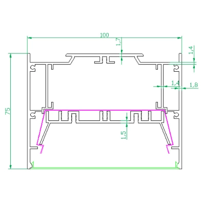 Tw10075 Aluminum Extrusion Profile Housing Office Building LED Linear Light Surface Mounted