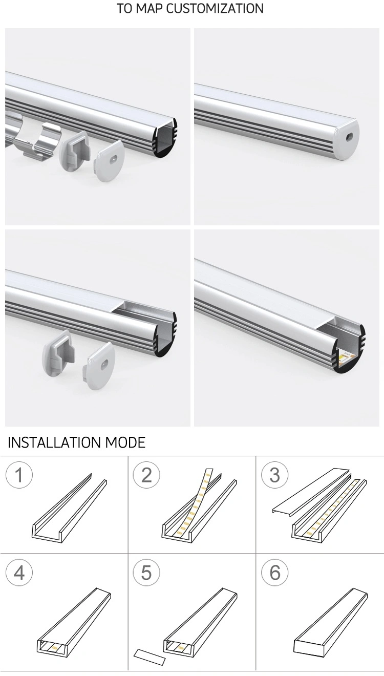 Diameter 15mm Light Pendant Aluminium Extrusion Aluminum LED Profile Round LED Profile for LED Tube