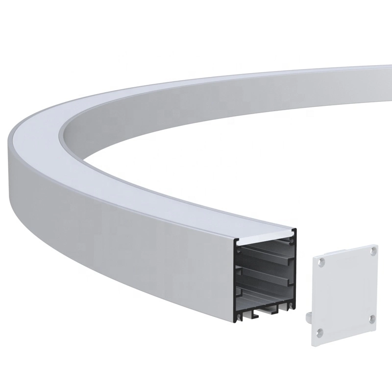 Customization 50mm 70mm 75mm 80mm 100mm 150mm Wide Office LED Linear Lamp Ceiling Curved Aluminium LED Profile