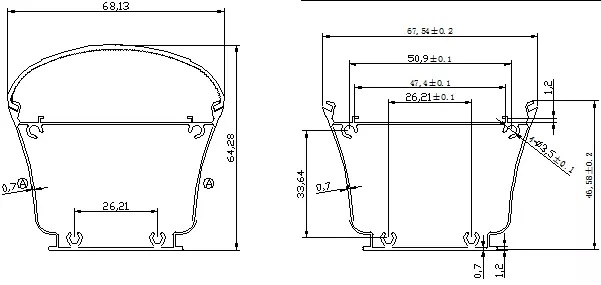 IP65 LED Tri-Proof Linear Light Accessories Housing Body Parts