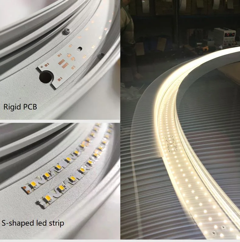 Customization 50mm 70mm 75mm 80mm 100mm 150mm Wide Office LED Linear Lamp Ceiling Curved Aluminium LED Profile